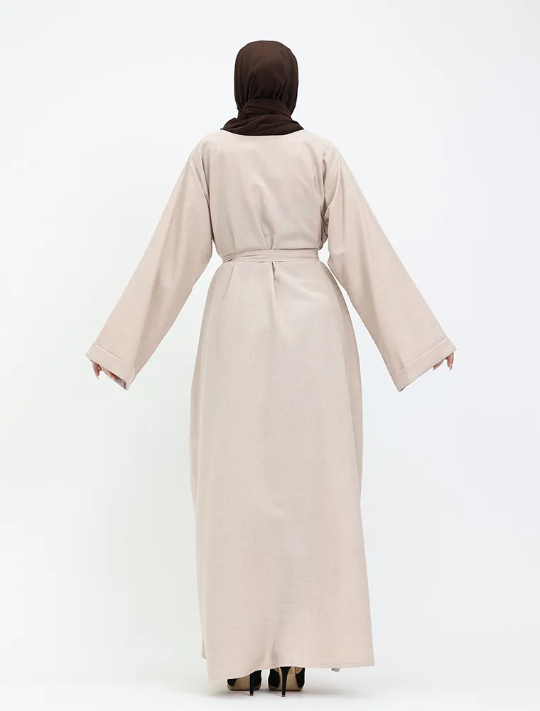 Beige Linen Abaya